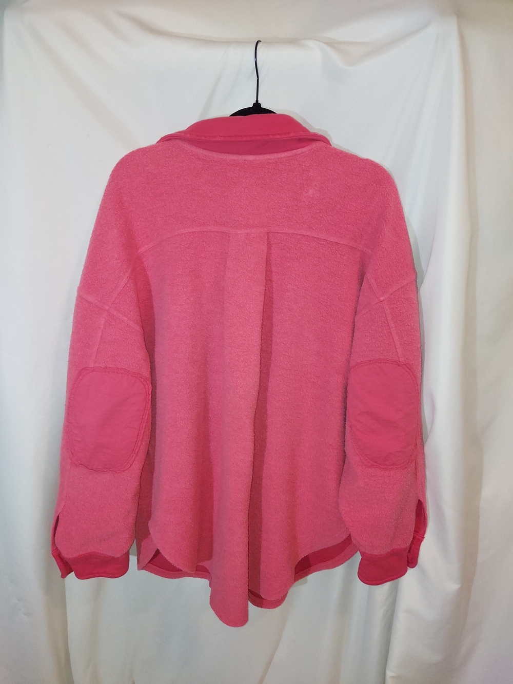 Free People Ruby Ovetsized Cozy Shacket - Coral / Scarlet Ibis - Picture 2 of 8
